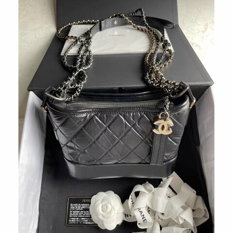 Chanel 香奈兒 Gabrielle黑色流浪包/小號/99新閒置美品