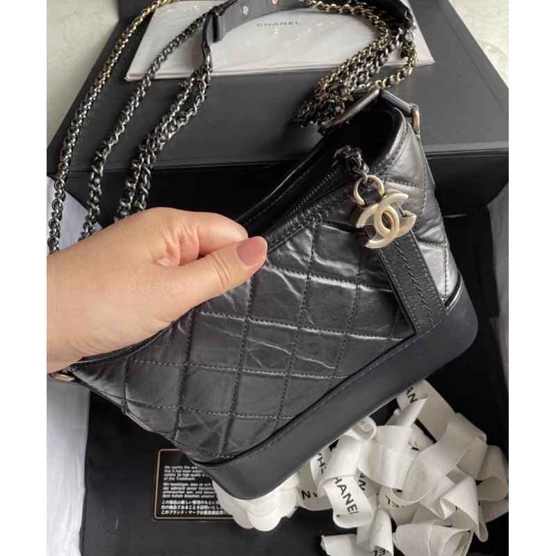 Chanel 香奈兒 Gabrielle黑色流浪包/小號/99新閒置美品-1