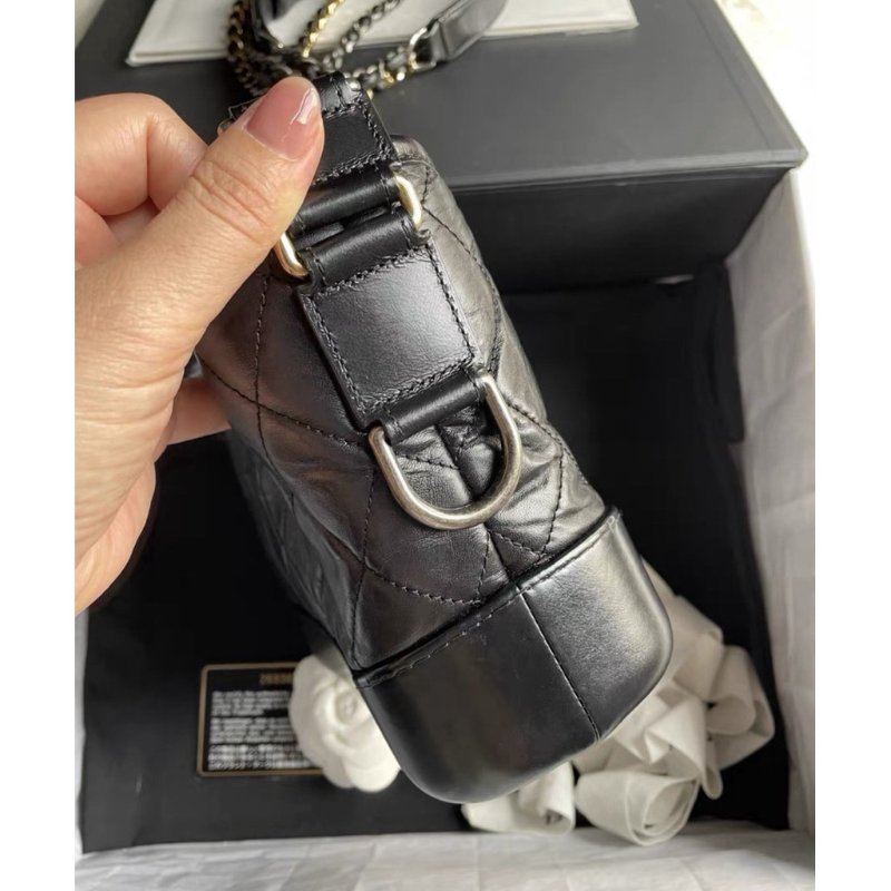 Chanel 香奈兒 Gabrielle黑色流浪包/小號/99新閒置美品-3