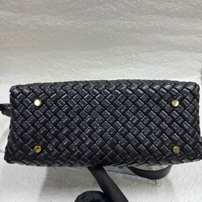 未使用BOTTEGAVENETA黑色手工藝編織手提包.通勤大包-2