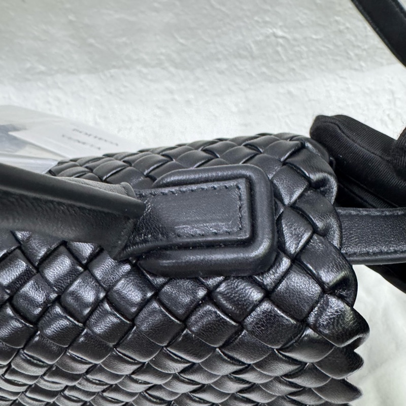 未使用BOTTEGAVENETA黑色手工藝編織手提包.通勤大包-8