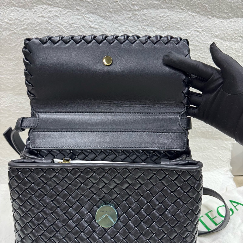 未使用BOTTEGAVENETA黑色手工藝編織手提包.通勤大包-13