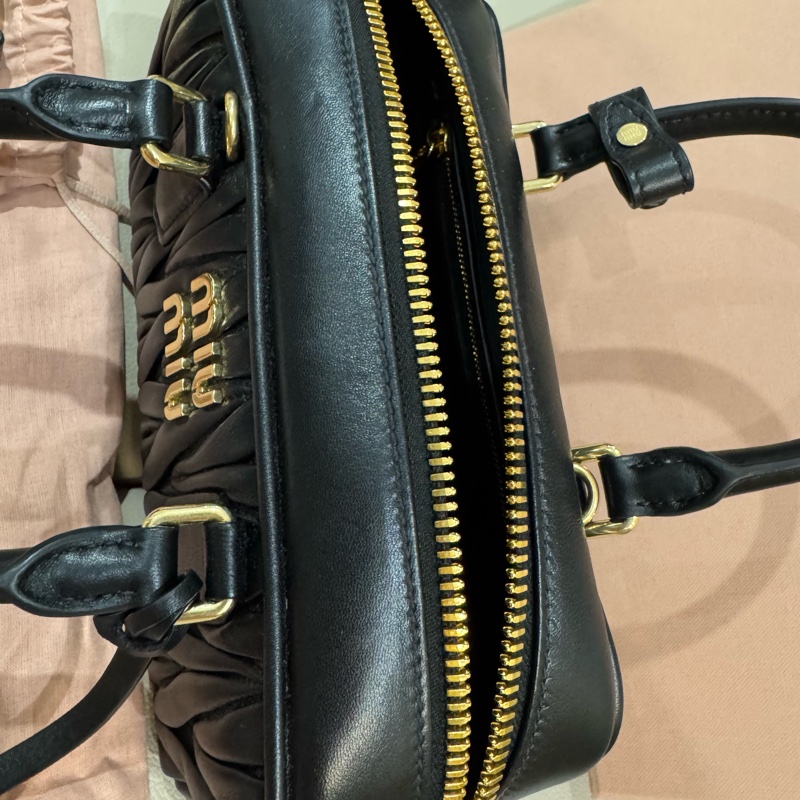 Miu Miu 復古保齡球包/黑色羊皮/96新美品-20