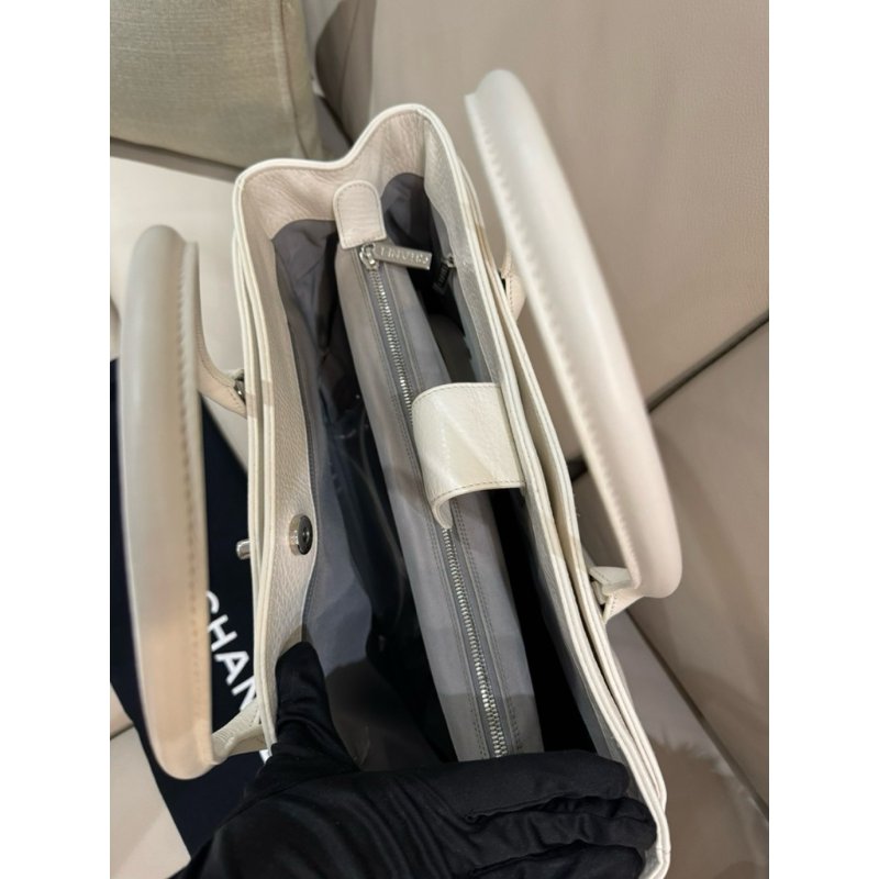 Chanel 香奈兒 cerf tote bag托特包/白銀款/95新美品-4