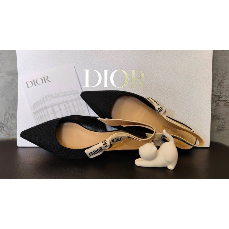 Dior 迪奧 J‘Adior 黑色露跟平底鞋/36號/98新美品-1