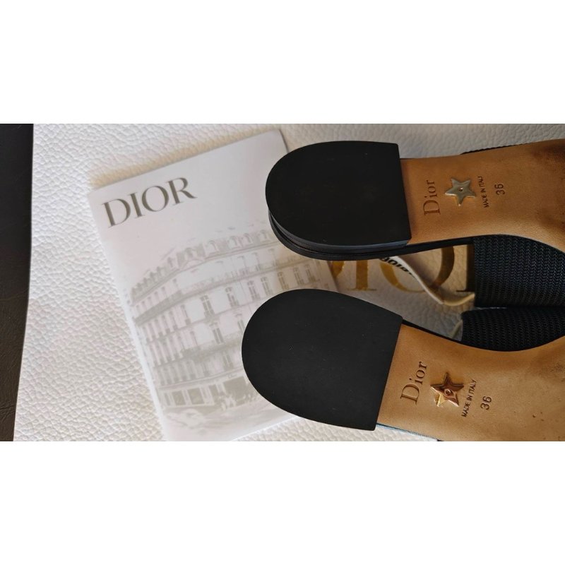 Dior 迪奧 J‘Adior 黑色露跟平底鞋/36號/98新美品-2