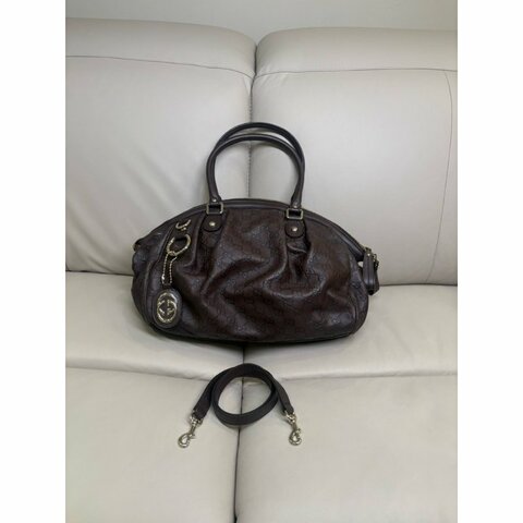 Gucci 古馳 深咖啡色 肩背包/手提包 95新美品