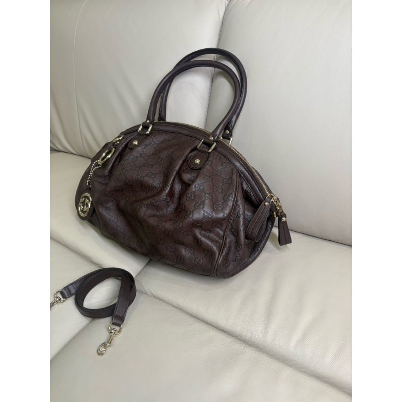Gucci 古馳 深咖啡色 肩背包/手提包 95新美品-1