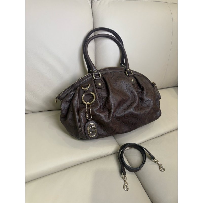 Gucci 古馳 深咖啡色 肩背包/手提包 95新美品-2