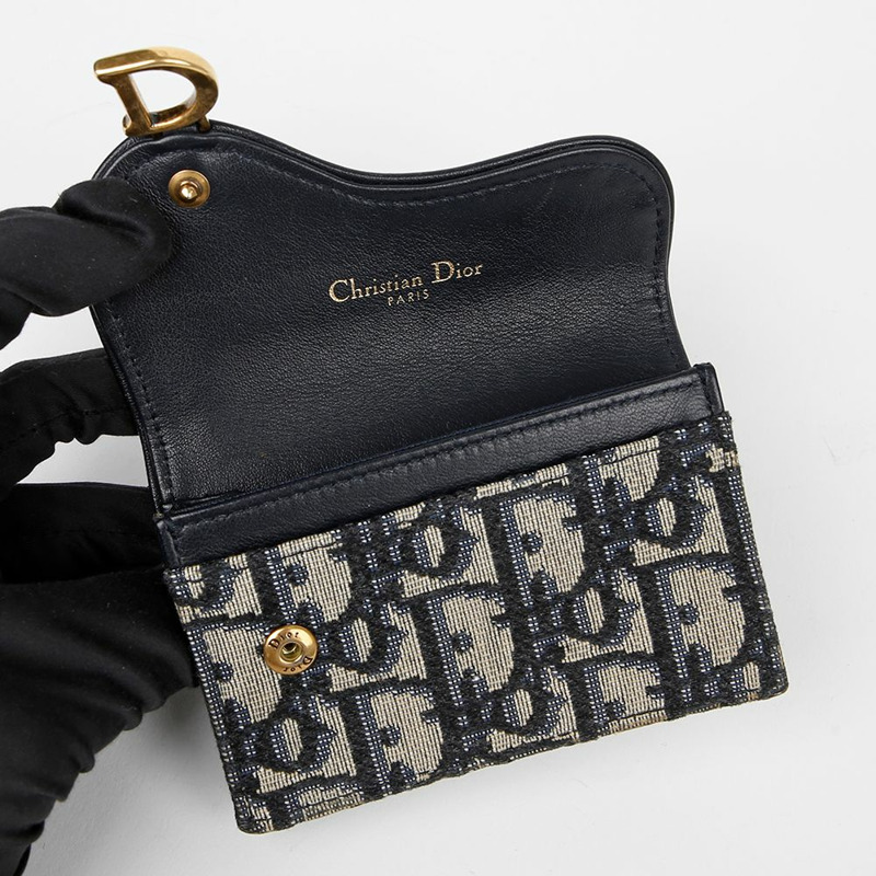 DIOR S5611CTZQ 馬鞍翻蓋卡包-7