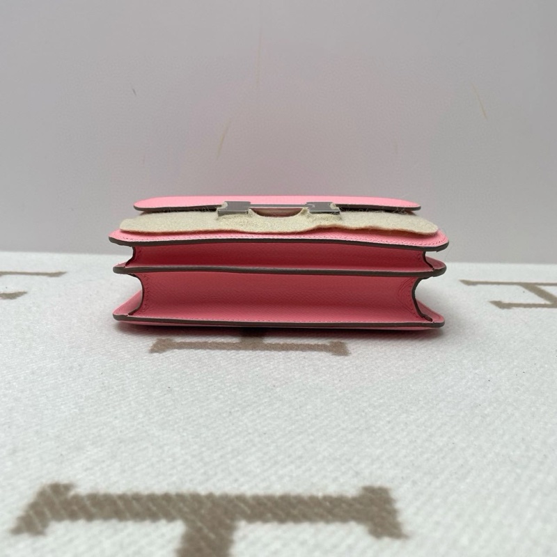 🌈Hermes💗Mini Constance 19💗1Q奶昔粉銀扣🌟98.5新🌈Epsom皮🌟-8