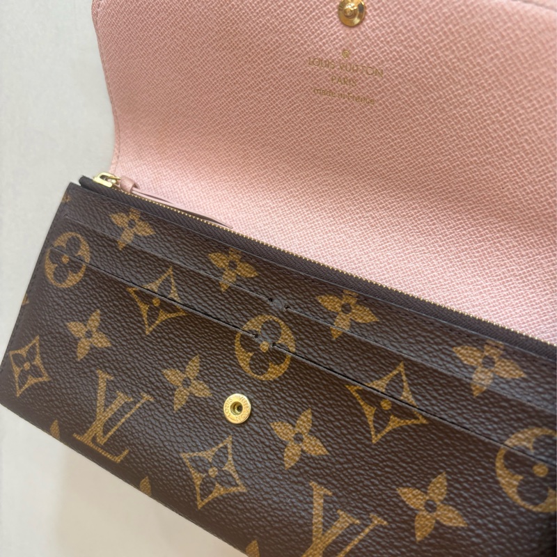 Louis Vuitton M61289 Emilie帆布信封式錢包長夾(粽x粉）-3
