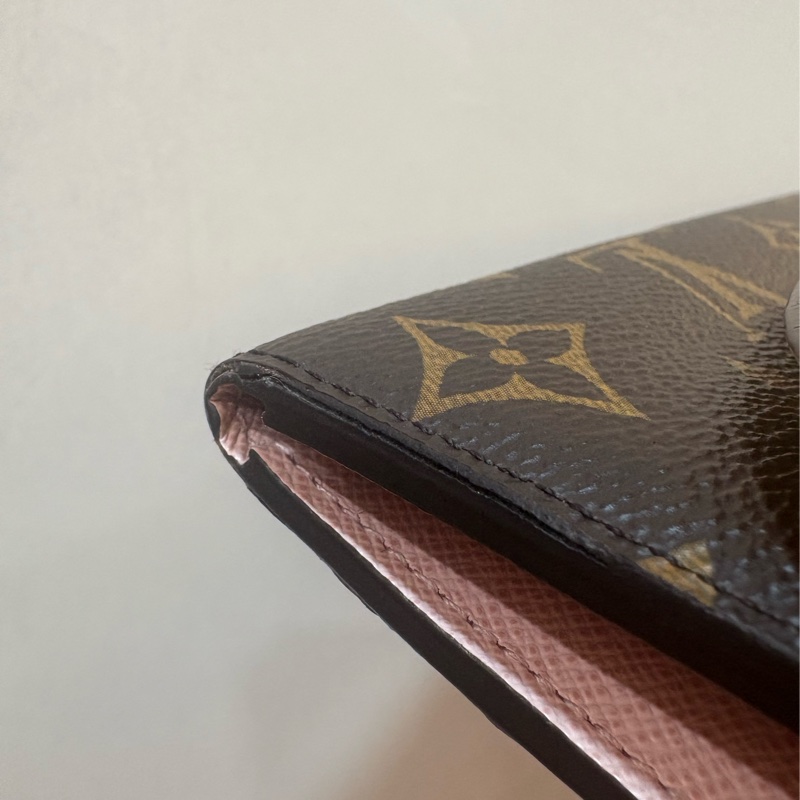 Louis Vuitton M61289 Emilie帆布信封式錢包長夾(粽x粉）-6