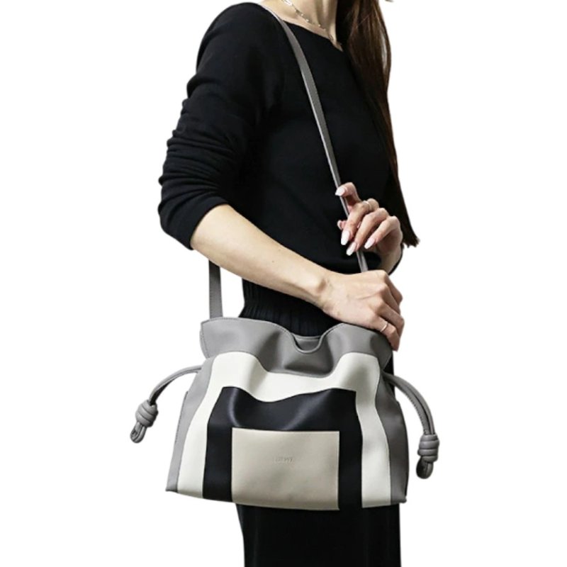 🎊佳節特賣🎁Loewe 中款限量藝術 x Albers 聯名系列 Flamenco 包 Grey/Light Ghost-8