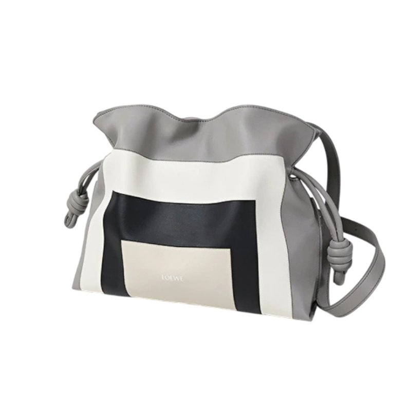 🎊佳節特賣🎁Loewe 中款限量藝術 x Albers 聯名系列 Flamenco 包 Grey/Light Ghost-10