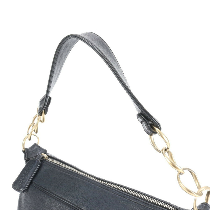 香奈兒黑色皮革肩背包，附保固卡和序號封條，女士款-1