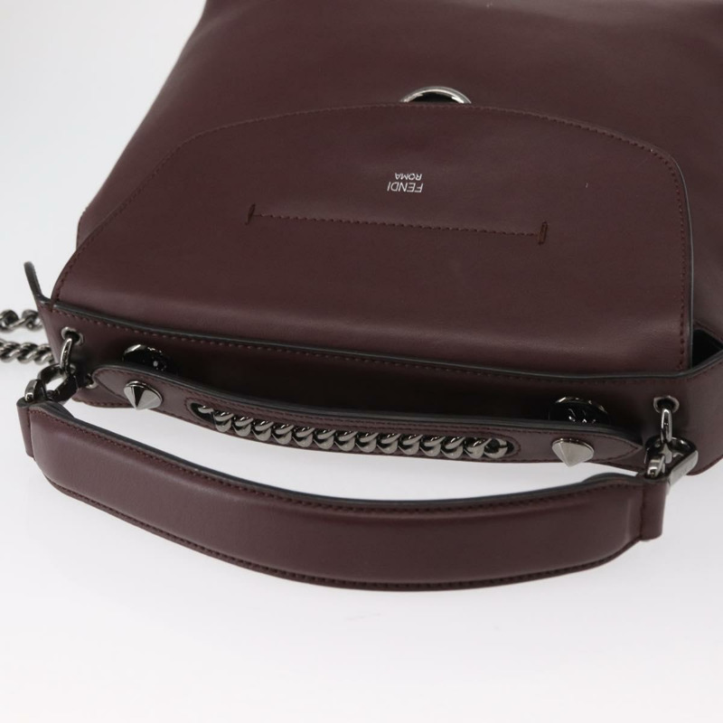 【日本直送】FENDI 返校季雙肩包 皮革 兩用 波爾多銀色 正品 148468-5