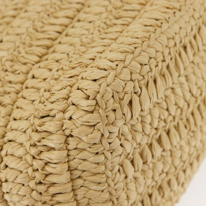 【日本直送】PRADA 草編皮革手提包,兩用,米色/黑色,正品 ka156AV-16