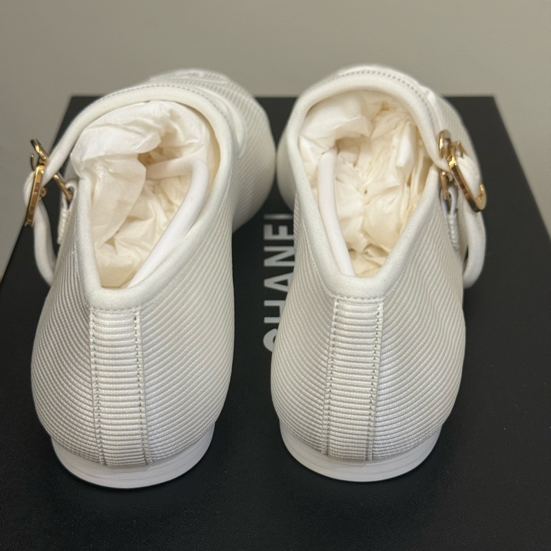 Chanel24S瑪麗珍平底小白鞋 全新台灣專櫃購入 尺吋36-6