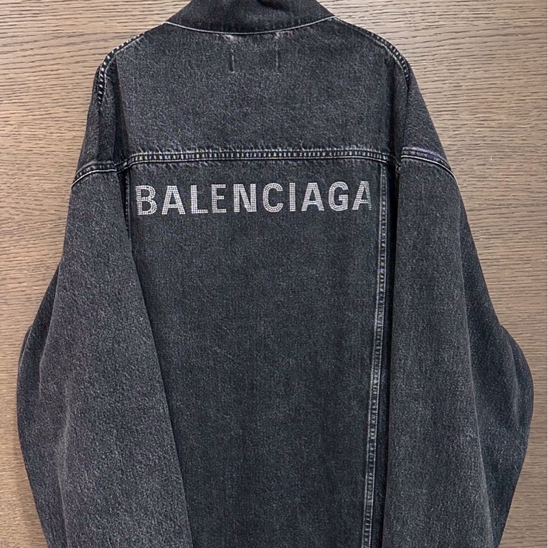 巴黎世家水鑽牛仔外套-3