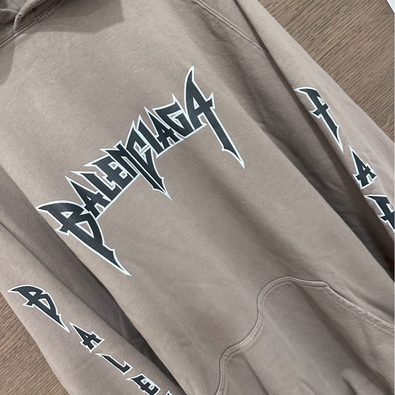 巴黎世家卡其logo帽踢-3