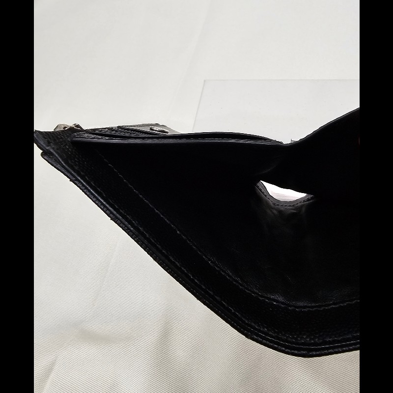 YSL 短夾(黑銀.荔枝皮)非常新!-10