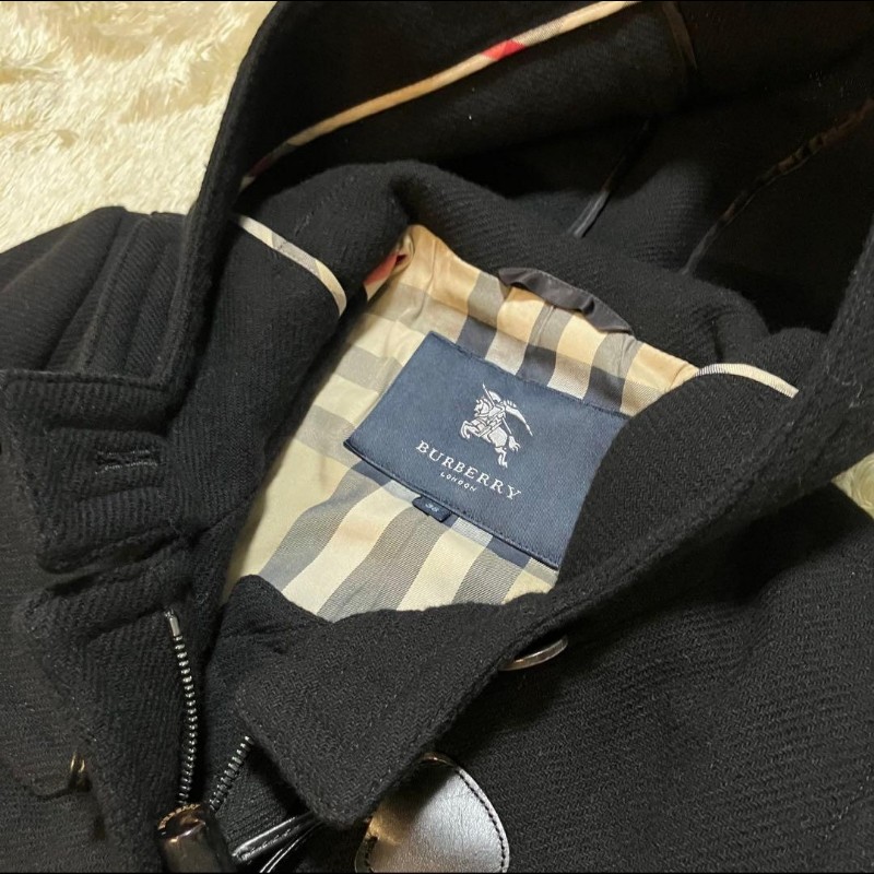 女38號／Burberry London 牛角扣羊毛大衣-4