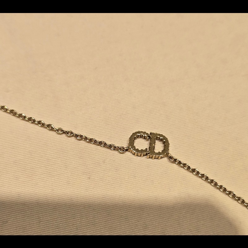 Dior經典CD水鑽鍍金項鍊鎖骨鍊-6
