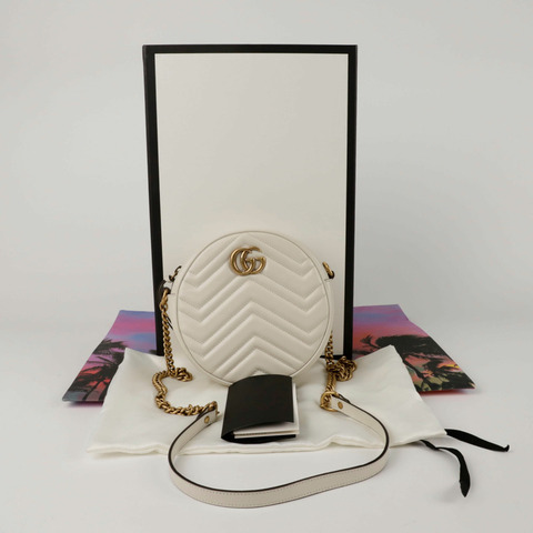 GUCCI 550154 GG Marmont 迷你圓形肩斜背包