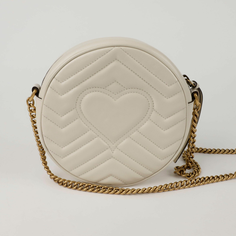 【包稅】GUCCI 550154 GG Marmont 迷你圓形肩斜背包-3