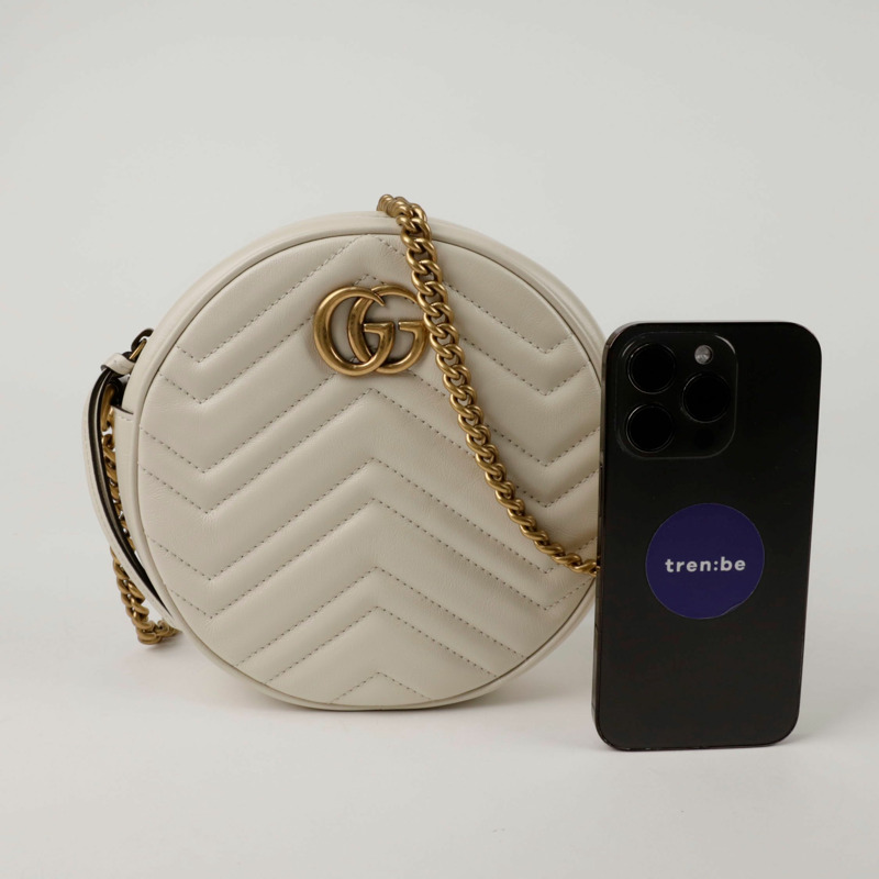 【包稅】GUCCI 550154 GG Marmont 迷你圓形肩斜背包-6