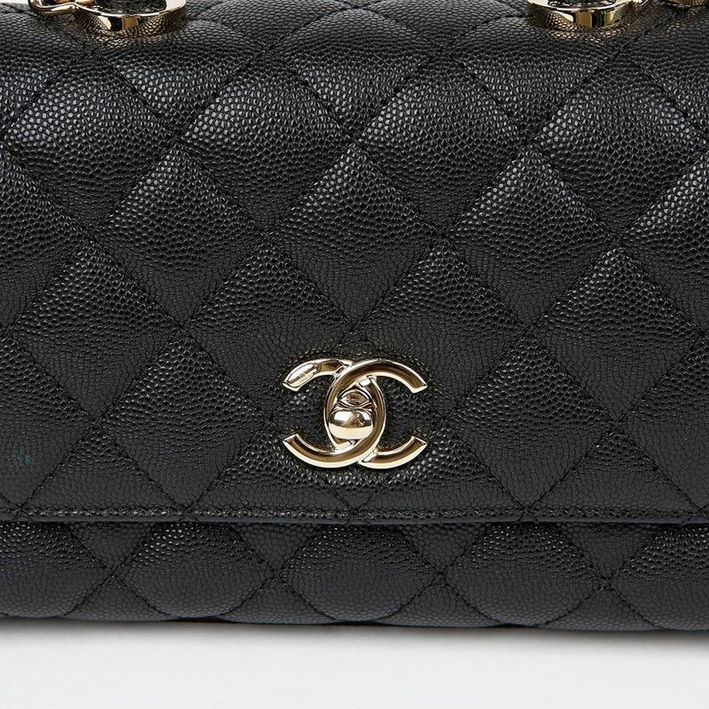 CHANEL 魚子醬可可手把迷你手提肩背包 AS2215-2