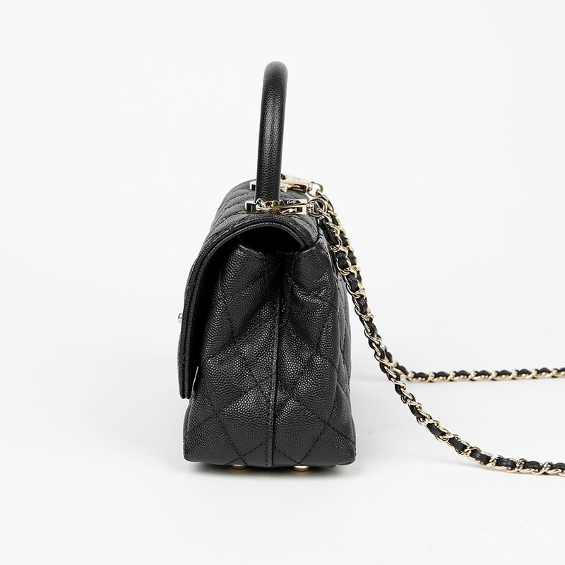 CHANEL 魚子醬可可手把迷你手提肩背包 AS2215-4