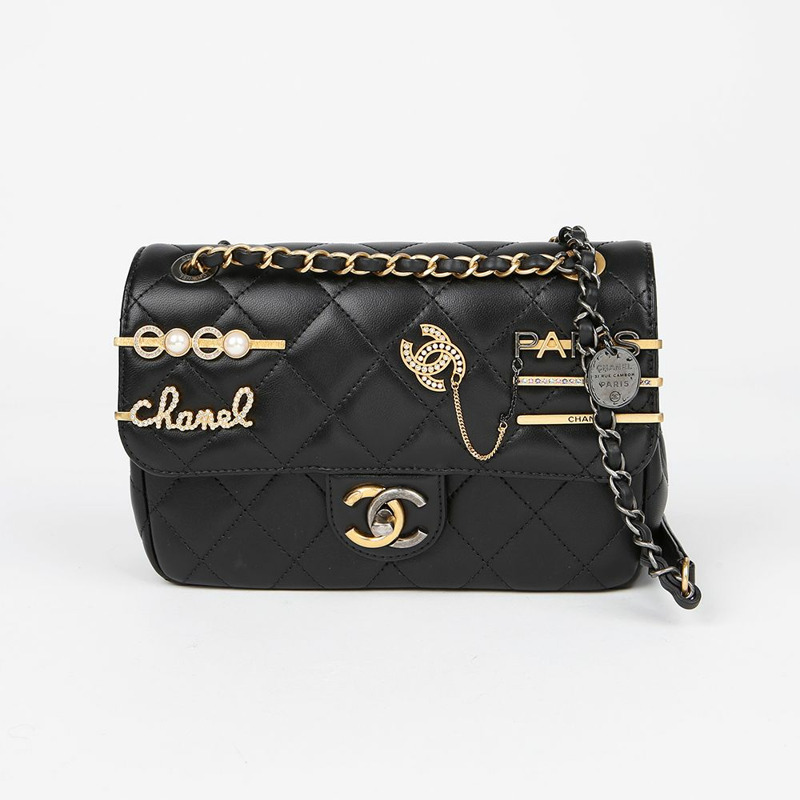 CHANEL AS2979 CC Logo 吊飾翻蓋肩斜背包-1