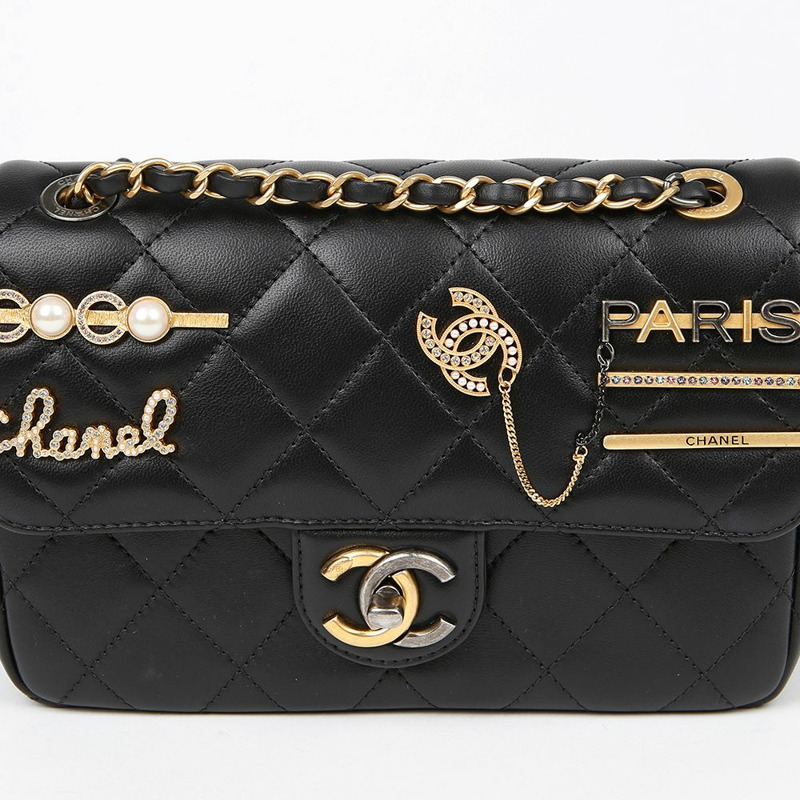 CHANEL AS2979 CC Logo 吊飾翻蓋肩斜背包-2