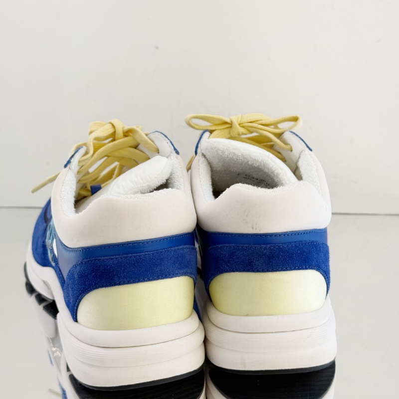 【98 新】Chanel/香奈兒 海軍系列藍色球鞋 雙C白藍運動鞋 小牛皮與混合纖維 38碼 無附件。-7