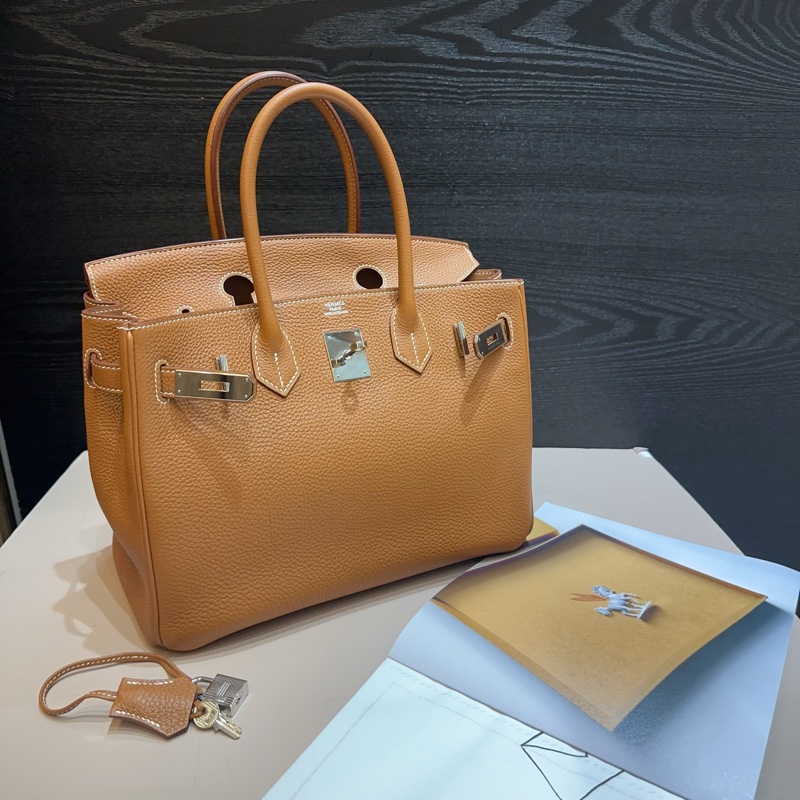 Hermes 37棕Togo皮銀釦birkin 30-0