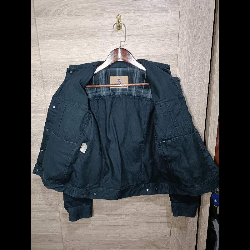 Burberry Black Label 日本 戰馬 黑色 丹寧外套 牛仔外套 男L-2
