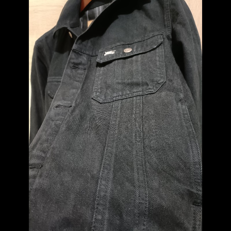 Burberry Black Label 日本 戰馬 黑色 丹寧外套 牛仔外套 男L-3