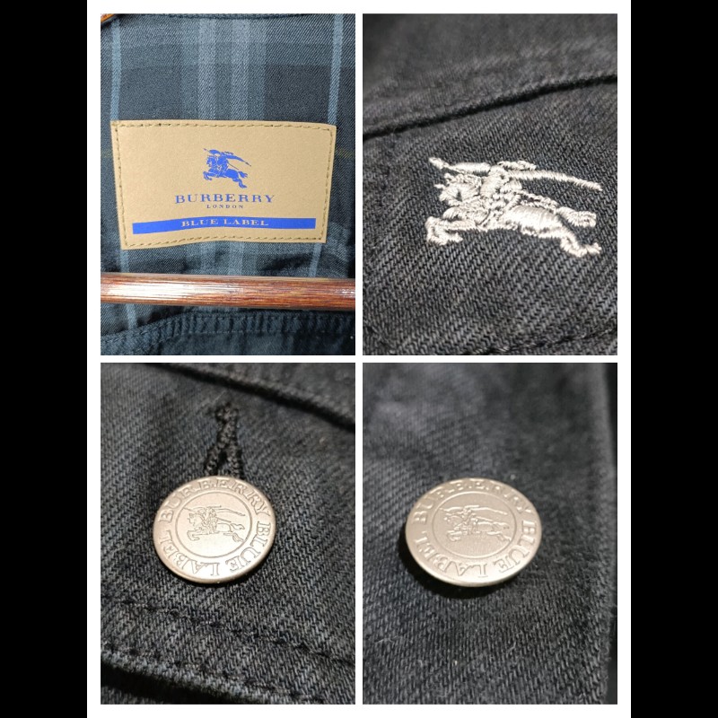 Burberry Black Label 日本 戰馬 黑色 丹寧外套 牛仔外套 男L-7