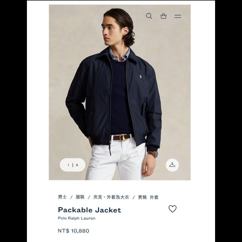 Polo Ralph Lauren RL 深藍 可收納 防風 防潑水 布勞森外套 男L-2