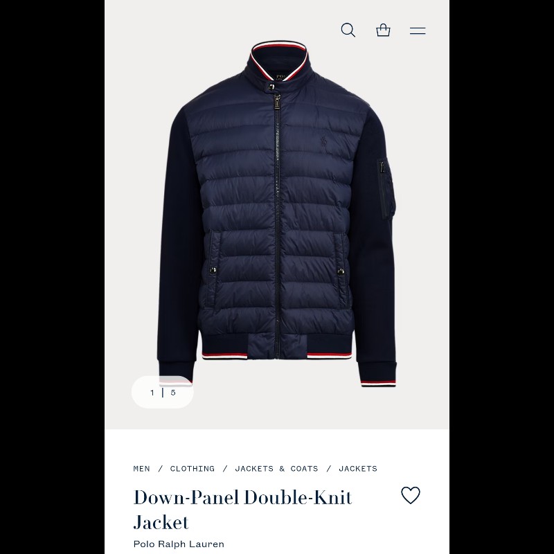 Polo Ralph Lauren RL 深藍 羽絨外套 飛行外套 男S-1