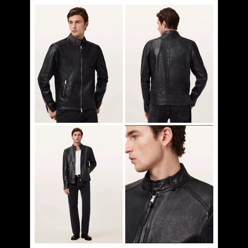 Allsaints Cora Jacket 黑色 真皮 羊皮 皮衣 外套 男XS-2