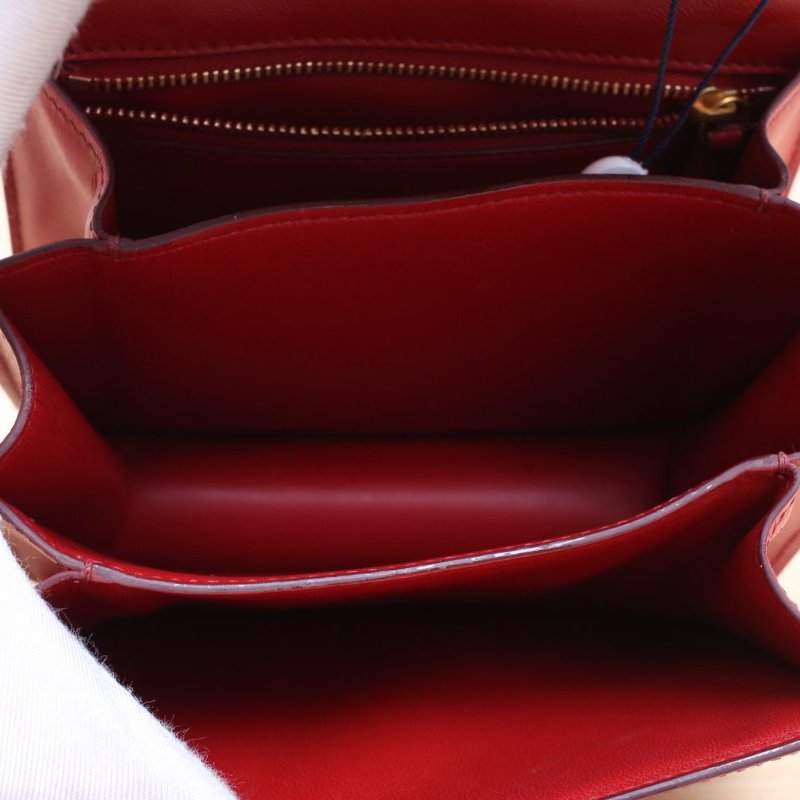CELINE ClassicBox小號紅色牛皮金扣肩背包-2