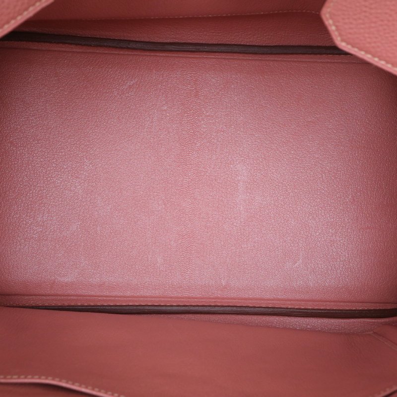 HERMES Birkin353L玫瑰茶色Togo皮框Q金扣肩背包-2