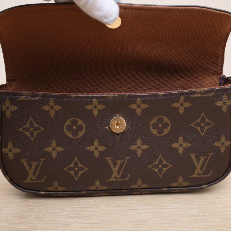 LOUIS VUITTON IVY鏈條腋下包老花PVC金扣晶片肩背包-3