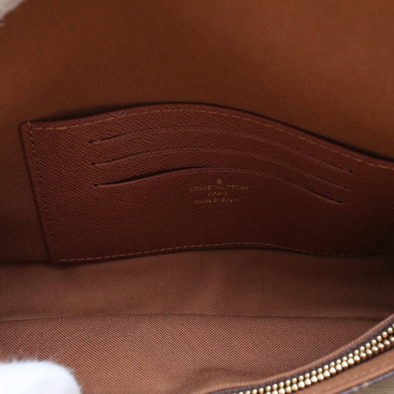 LOUIS VUITTON IVY鏈條腋下包老花PVC金扣晶片肩背包-4