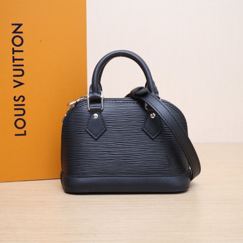 LOUIS VUITTON 黑色EPI水波紋牛皮晶片ALMA貝殼包NANO新款EPI肩背包-0