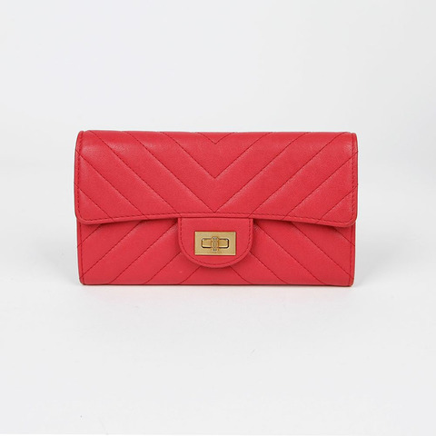 CHANEL 2.55 Chevron 長版皮夾 A80829