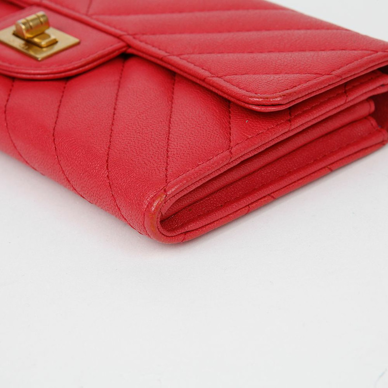 CHANEL 2.55 Chevron 長版皮夾 A80829-6